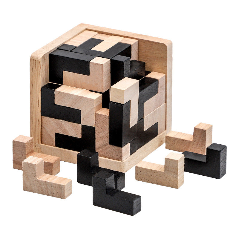 Cube Wooden Puzzle Kongming Lock