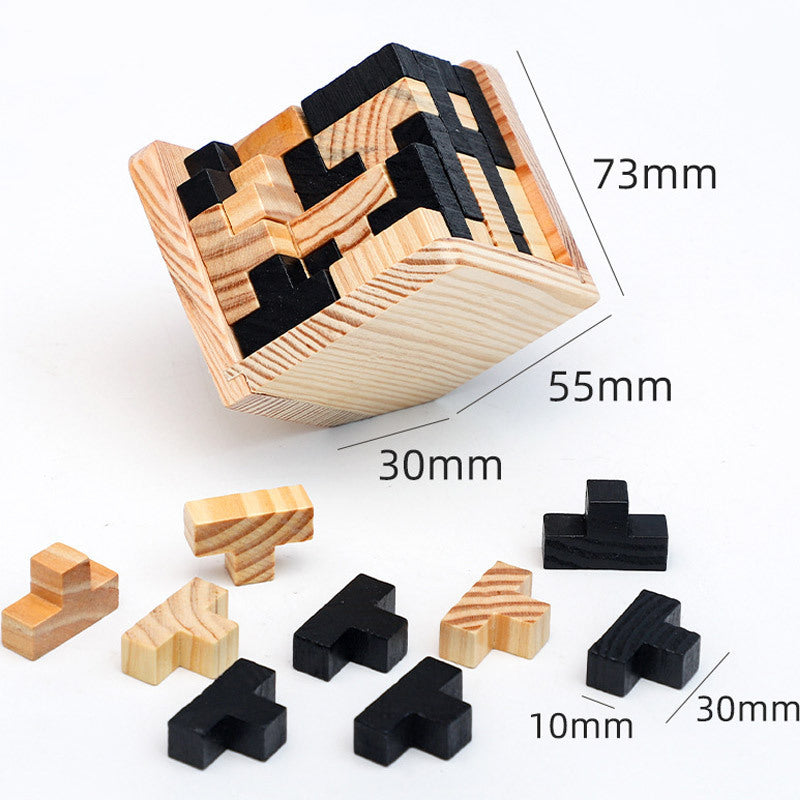 Cube Wooden Puzzle Kongming Lock