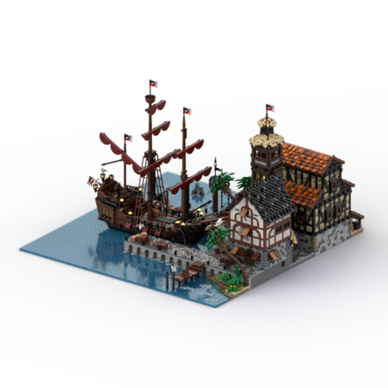 Modular Building Toys For Pirate Town Ship Port Terminal Building