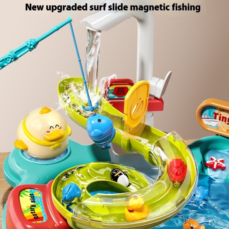 2-in-1 Electric Fishing Sink Table Toy - Fun Water Play for Kids
