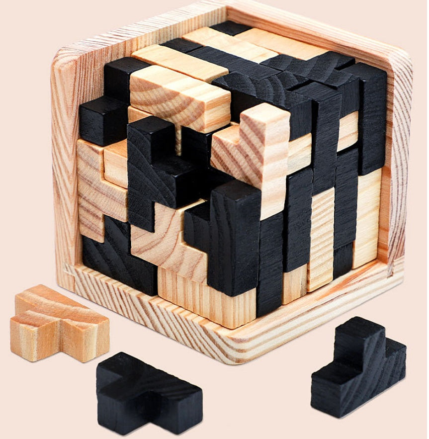 Cube Wooden Puzzle Kongming Lock