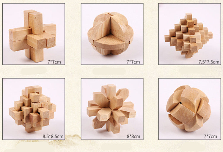 Beech Wood Kongming 15 Exquisite Lock Children's Educational Toys