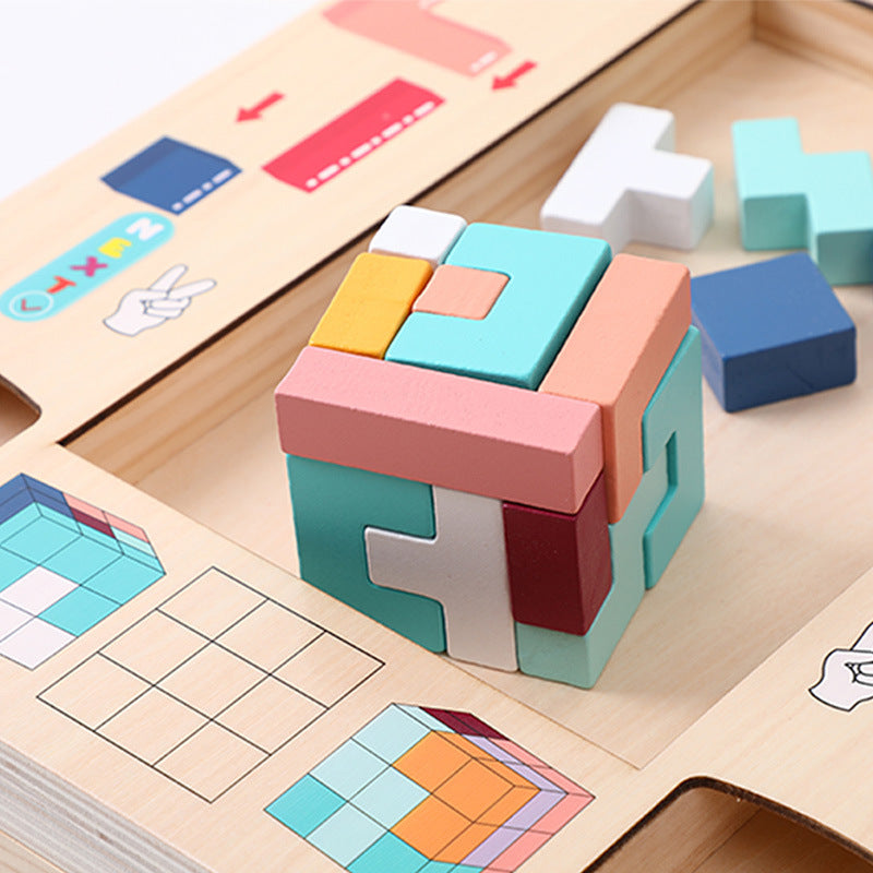 BrainBlox The Engaging Wooden Tetris Puzzle Game for Little Minds