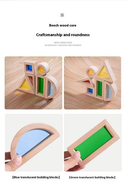 - Acrylic Translucent Wooden Blocks – Montessori DIY Toy (2-5) - Mylittleswonder -