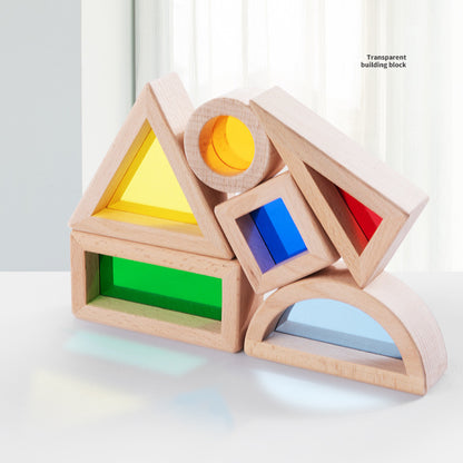 - Acrylic Translucent Wooden Blocks – Montessori DIY Toy (2-5) - Mylittleswonder -