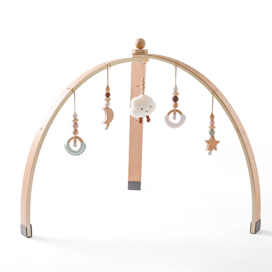 Natural Wooden Baby Play Gym – Montessori Sensory Activity Arch