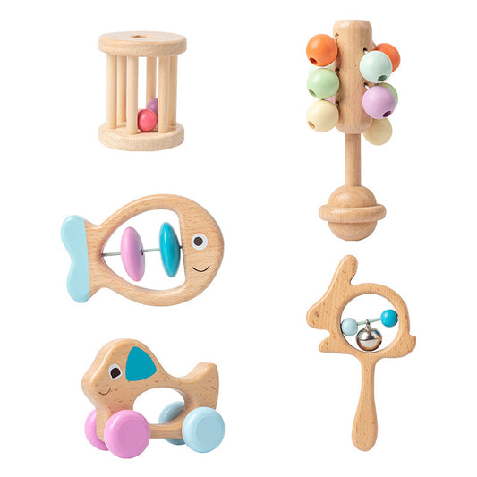 Newborn  Beech  5-Piece Wooden Sensory Educational SEt Toys