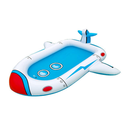 Inflatable airplane-shaped kids swimming pool